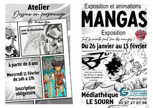 Flyer Manga à la médiathèque
