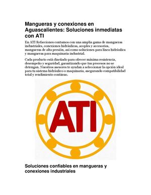 Mangueras Y Conexiones En Aguascalientes Soluciones Inmediatas Con Ati
