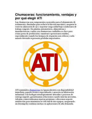 Chumaceras Funcionamiento, Ventajas Y Por Qué Elegir Ati