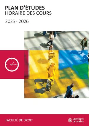 Plan d'études et horaires des cours 2025-2026