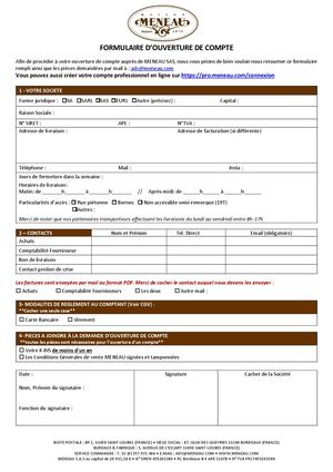 Formulaire Ouverture De Compte + CGV Interactif