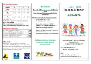 Programme ALSH hiver 2026