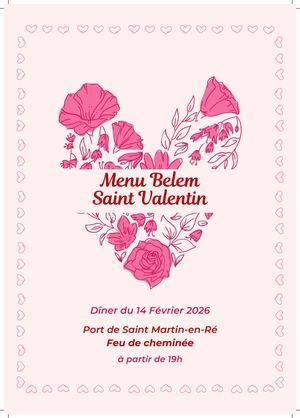 2026 Menu St Valentin Restaurant Le Belem