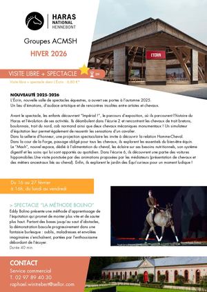 Groupes ACMSH Haras Hiver 2026