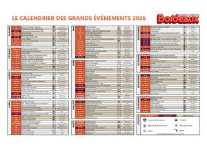 Calendrier des grands événements 2026