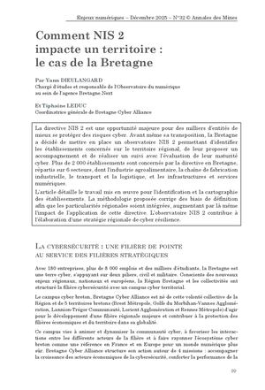 Revue Enjeux Numériques - Cybersécurité : sommes-nous prêts ?