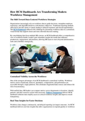 How Hcm Dashboards Are Transforming Modern Workforce Management