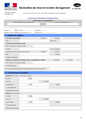 Formulaire - Déclaration de mise en location de logement