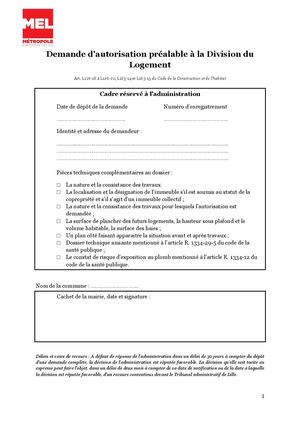 Formulaire - Demande de permis de diviser