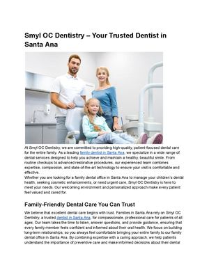 Smyl Oc Dentistry – Your Trusted Dentist In Santa Ana