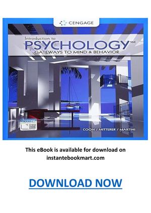 Introduction To Psychology Gateways To Mind And Behavior 16th Edition Pdf