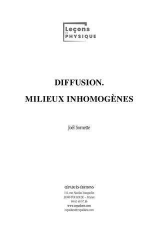 Extrait 2257 Diffusion. Milieux inhomogènes