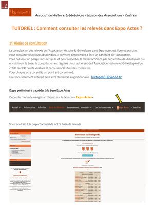 Tutoriel Expo Actes Histogen