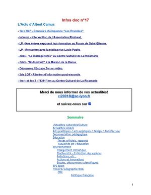 Infos Doc n°17 2025-2026