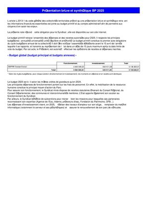 2025 Note Brève Et Synthétique