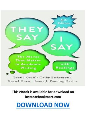They Say I Say With Readings 6th Edition Pdf