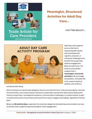 Calaméo - Trade Article Meaningful Structured Activity In Adult Day Care