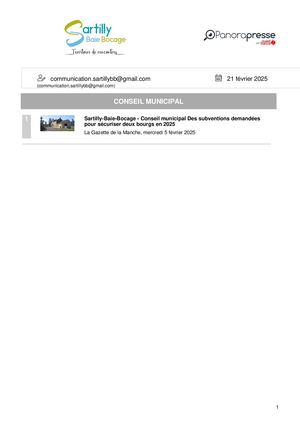 Revue De Presse Du 18 01 25 Au 21 02 25