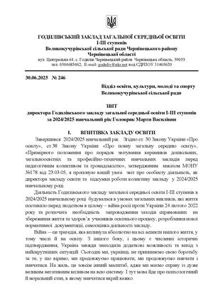 Звіт директора 2024 2025