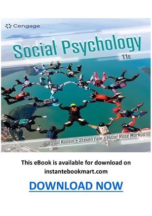 Social Psychology 11th Edition Kassin Pdf