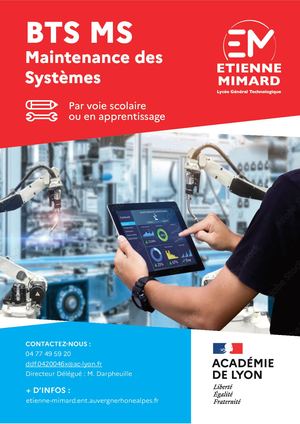 Plaquette Bts Maintenance des Systèmes