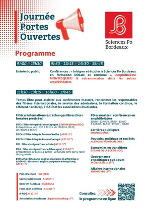 Programme Journée Portes Ouvertes de Sciences Po Bordeaux