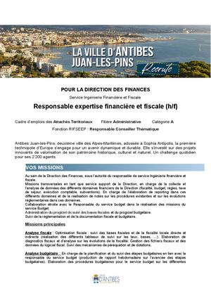 Annonce responsable expertise ficale
