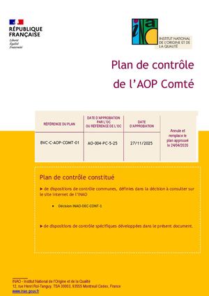 Plan De Contrôle Comté 2026