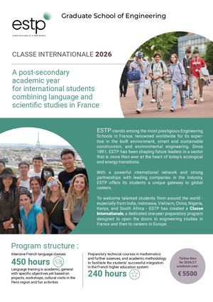 Classe internationale 2026 - ESTP