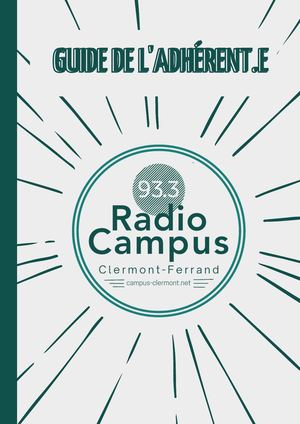 Guide des adhérents de Radio Campus Clermont-Ferrand