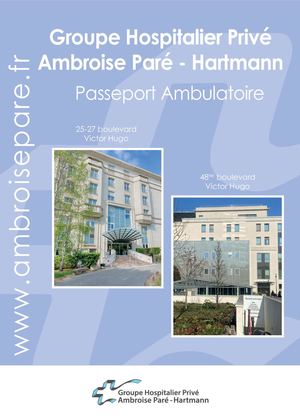 Passeport Ambulatoire  - Groupe Hospitalier Privé Ambroise Paré - Hartmann