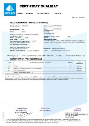 Certification Pavage Et Dallage QUALIBAT