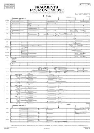 Fragments Pour Une Messe - Kyrie - Éric Montalbetti - Éditions Lacroch'