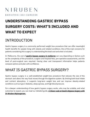 Gastric Bypass Surgery Cost Melbourne