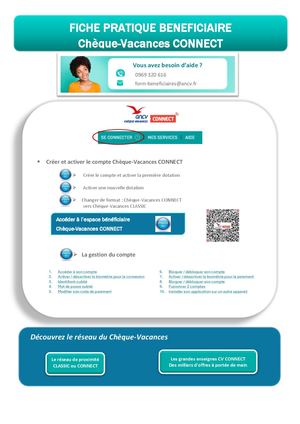 Fiche Pratique Bénéficiaire Chèques vacances connect