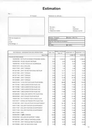 Devis 3 remplacement moteur