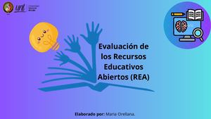 Evaluación de los Recursos Educativos Abiertos (REA).
