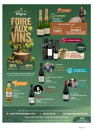 Listing Foire Aux Vins Du 02 au 28 Mars 2026