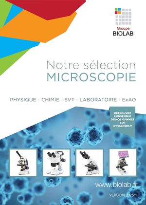 Catalogue Microscopie BIOLAB 2025 / 2026