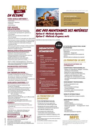 MFR PRO BAC PRO MAINT MAT AGR