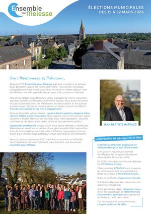 Programme Ensemble Pour Melesse 2026