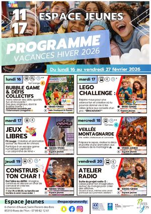 Programme Espace jeunes- Vacances Hiver 2026