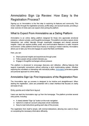 Ammolatino Sign Up Review: Registration Process Explained