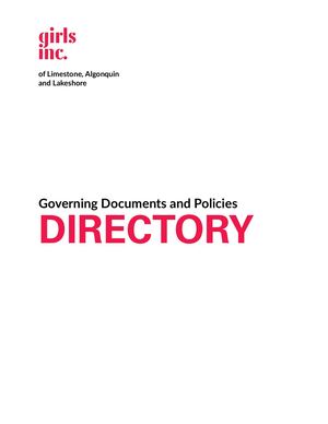 Governing Documents And Policies Directory