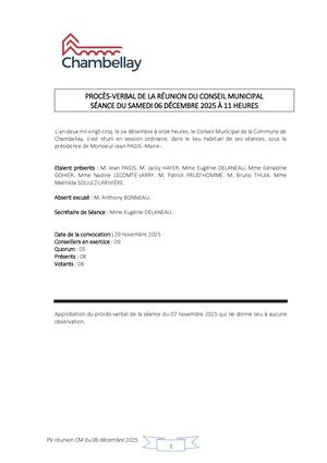 Pv Conseil Municipal Du 06 12 2025