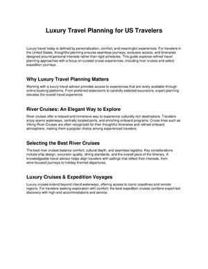 Luxury Travel Advisor | River Cruises & Expedition Cruises