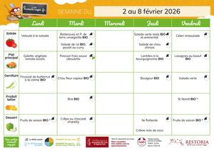 Menu restaurant scolaire Saint-Georges de Montaigu