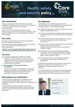 Health Safety And Security Policy