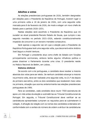 Escola A Ler Fevereiro 2026