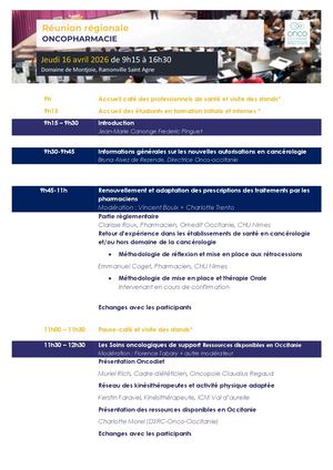 Programme Oncopharmacie 2026